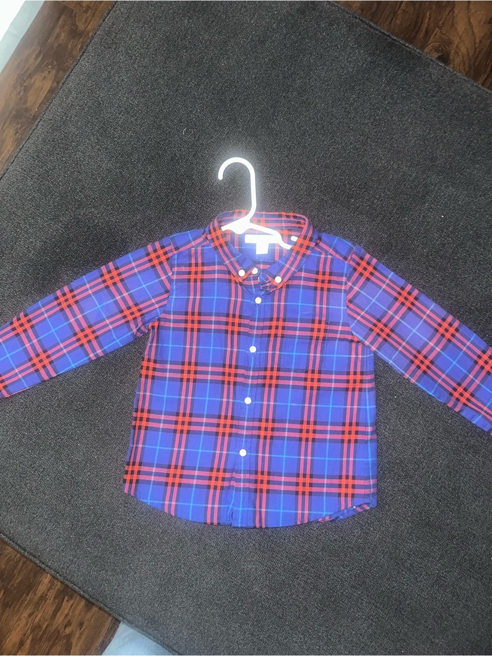 Burberry Blue & Red Plaid Button-Down Shirt for Kids